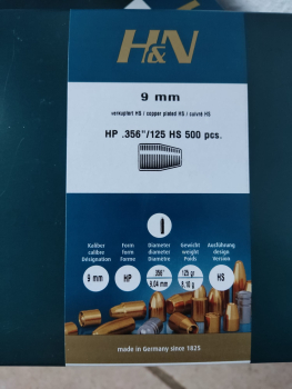 9mm HP  .356/125 High Speed 500 Stk